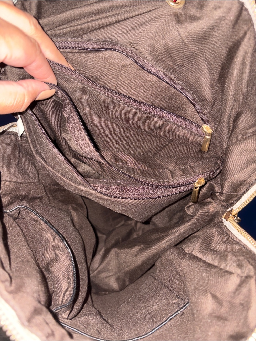 Geometric Print Cream Backpack - Picture 12 of 17